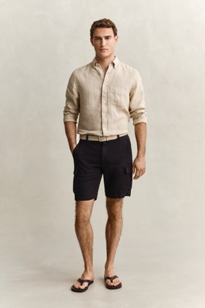 GANT Herren Cargoshorts aus Leinen (33) Schwarz