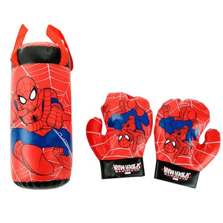 Spider-Man punching bag for kids, punching bag toy with boxing gloves and adjustable stand, birthday gift for boys 4-9 years