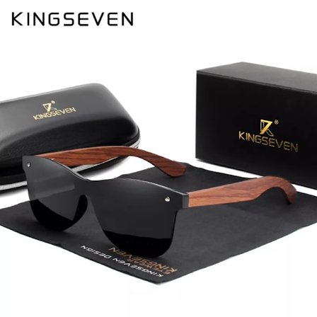 KINGSEVEN Naturliga Träsolglasögon Män Polariserade Mode Solglasögon Original Trä Oculos De Sol Masculino