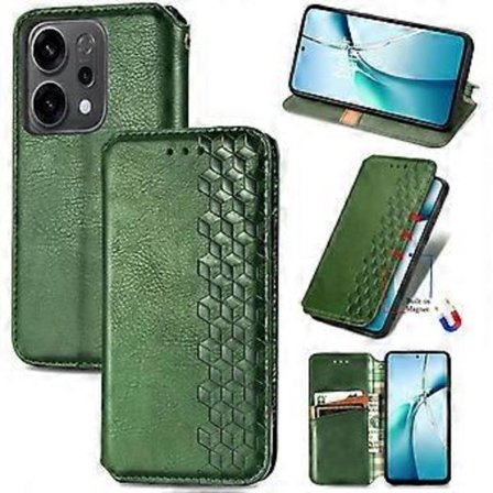 Kotelo OPPO Reno 14 5G PU-nahkainen kääntöjalustalla varustettu lompakkokotelo korttipidikkeellä iskunkestävä suojus yhteensopiva OPPO Reno 14 5G:n 