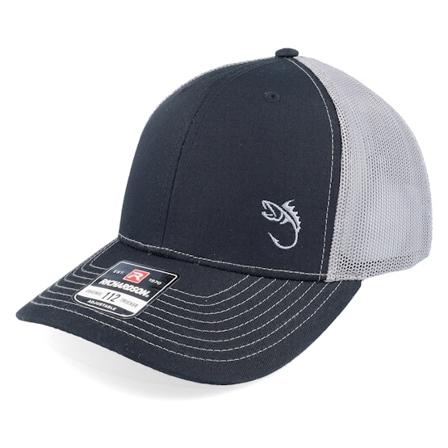 Skillfish - Musta trucker Lippis - Silver Fish Hook Logo Black/Charcoal Trucker @ Hatstore