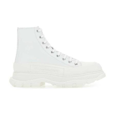 Alexander McQueen, Lace-up Boots Wit, Heren, Maat:44 EU