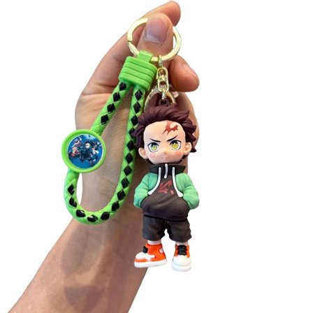Demon Slayer: Kimetsu no Yaiba Tanjiro Kamado Chibi Karakter Nøglering – En Fandom-Fokuseret Anime-Tema Daglig Tilbehørsgave
