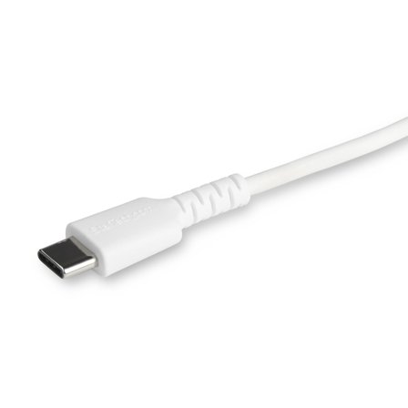 StarTech 6 ft(2m) Durable White USB-C to Lightning Cable, Heavy Duty Rugged Aramid Fiber USB Type A to Lightning Charger/Sync Power Cord, Apple MFi