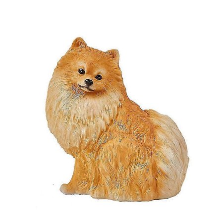 Hagepynt Utendørs Søt Pomeranian Statue Håndlaget Hagedekorasjon Simulering Valp