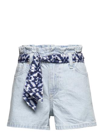Paperbag Shorts Shorts Denim Shorts Blå Mango*Betinget Tilbud