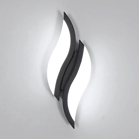 LED Sisäseinävalaisin, 12W Lehtimuotoinen Seinälamppu Viileä Valkoinen 6500k Valaistus Seinävalaisin, Musta