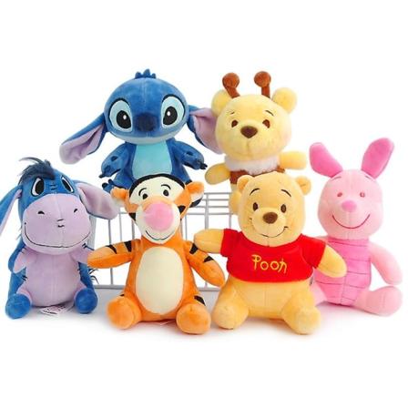 Nalle Puh Plysj Nøkkelring Leke Søt Stitch Nøkkelring Veske Henger 13cm Tigger IC