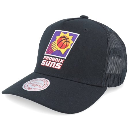 Mitchell & Ness - NBA Sort trucker Kasket - Phoenix Suns Monogram Black A-frame Trucker @ Hatstore