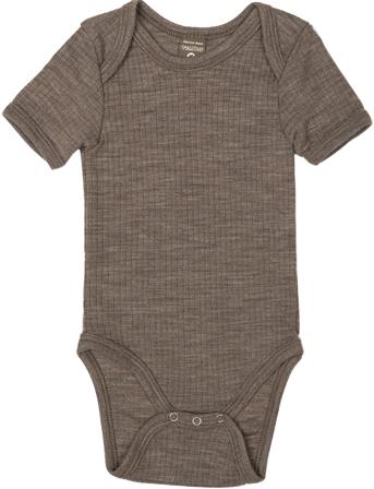 Body Ss, Nature Drop Needle, Merino Wool Bodies Short-sleeved Brown Smallstuff