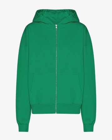 Organic Oversized Zip Hood - Kelly Green