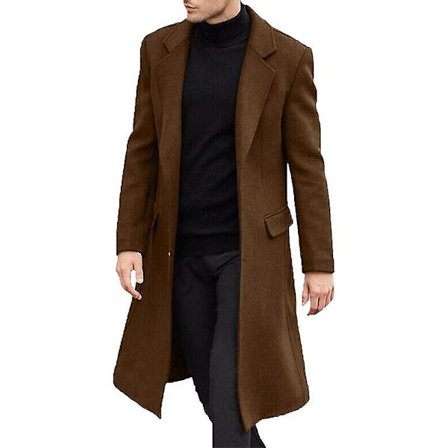 Herr Trenchcoat Casual Slim Fit Lång Jacka Överrock