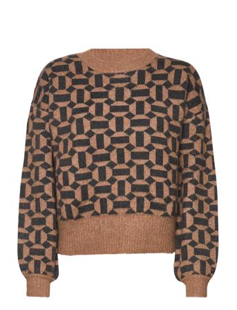 Onlgeo Life L/S Pullover Knt Pullover Brun ONLY