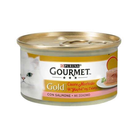Purina Gourmet Gold Cuore Morbido Con Salmone Per Gatti Lattina
