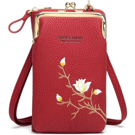 Liten handväska, damväska, röd