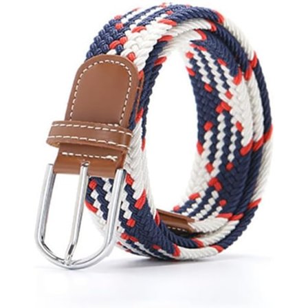 (Blå Hvit Rød)Mote Flettet Belter for Herre Blandet Jeans Belter Elastiske Belter Dame Belte