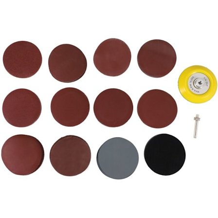 3-tums slippappar, kardborre och torr kiselkarbidsandpapper, med stångstödplatta, mjuk buffertplatta