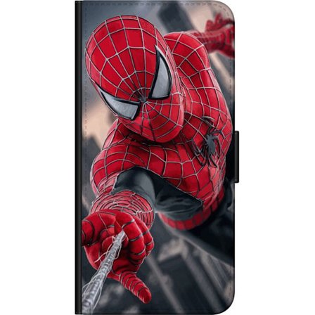 Kompatibelt Plånboksfodral till Samsung Samsung Galaxy Note10 Lite Dynamisk Spider-Man-illustration i actionperspektiv, superhjältetema med rörelse