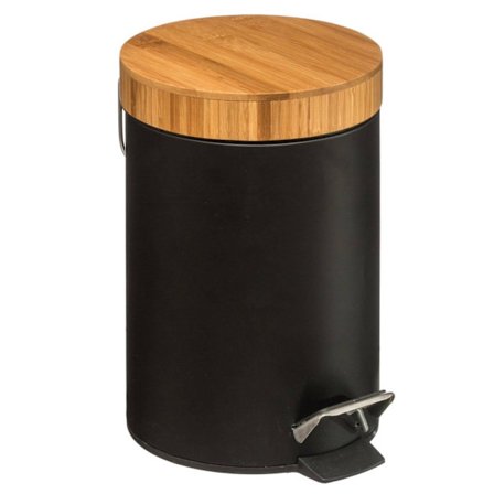 Pedalhink, Bambu / Metall, 3 L - Svart