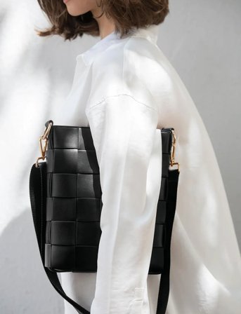 Ceannis Shoulder Bag Braided Strap - Beige - 22X4.5X27CM