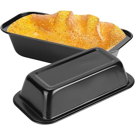 2 kpl hiiliteräksinen suorakulmainen leipävuoka tarttumaton pinnoite leipävuoka kakkuvuoka kotikokkaukseen (musta)