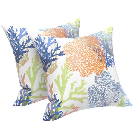 Putetrekk utendørs/innendørs, KUN firkantede putetrekk, moderne putetrekk for sofa uteplass Sofadekorasjon 18 x 18, pakke med 2, Pebble Blue