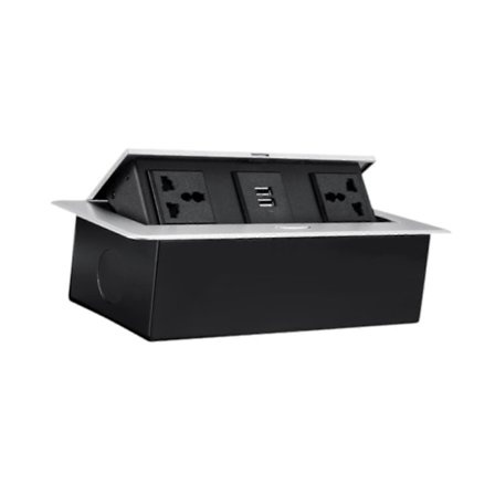 Skjult Stikkontakt Benkeplate Innfelt Datamaskinbord Innebygd Strømskinne Svart