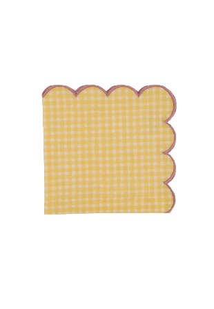 Pick A Poppy Vichy Servett - 45x45 Cm Bordstextil Gul