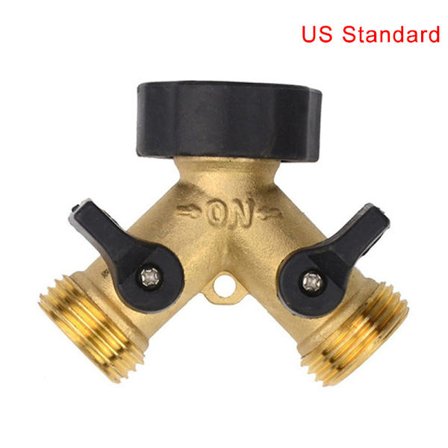 Trädgårdsslanganslutning i metall Splitter 3/4 tum Y-kontakt 2-vägs splitter Stäng av vattenventiler