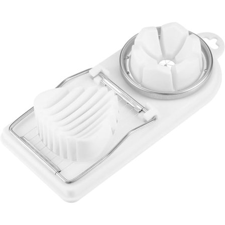 2-i-1 Egg Slicer Cutter, Multifunksjonell Rustfritt Stål Kokt Egg Terninger og Slicer Chopper, Egg Frukt og Grønnsak Slicer