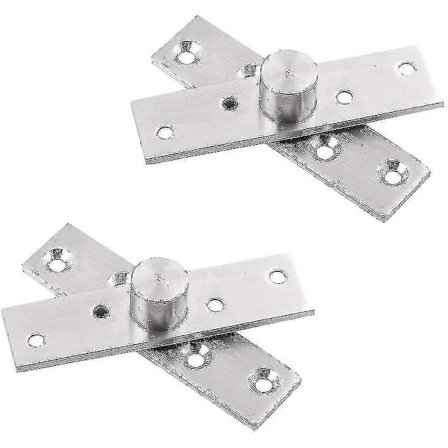 2 pakker 360 graders drejelige dørhængsler rustfrit stål faste vægtede hængsler, 360 graders dørcenterdrejning, 74*18 mm Th