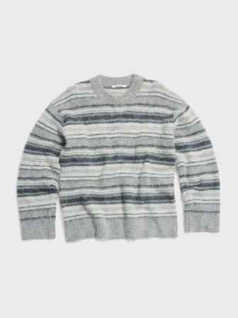 Fluffy Stripe Crewneck Sweater
