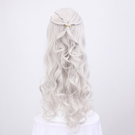 ##/Cosplay-peruukki naisille, Daenerys-peruukki pitkä vaalea kihara Kha##/