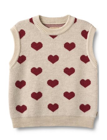 Wheat Jacquard Vest Gaby - Beige - 152