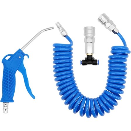 Blå Komprimerad Luft Blåspistol med 5 Meter Slang Luftdammsugare Blåspistol för Lastbil
