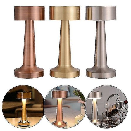 Bordslampa Uppladdningsbar LED Touch Sensor Metall Vintage Dekorativ Bordslampa Sovrum Matsal Bar Dekoration zd QE2024