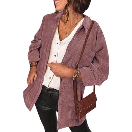 Damer Enfärgad Button Down Tunika Skjorta Långärmad Blus