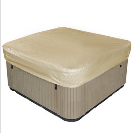 Vattentät polyester fyrkantig bubbelpoolöverdrag utomhus spaöverdrag fyrkantig beige(220*220*30cm)