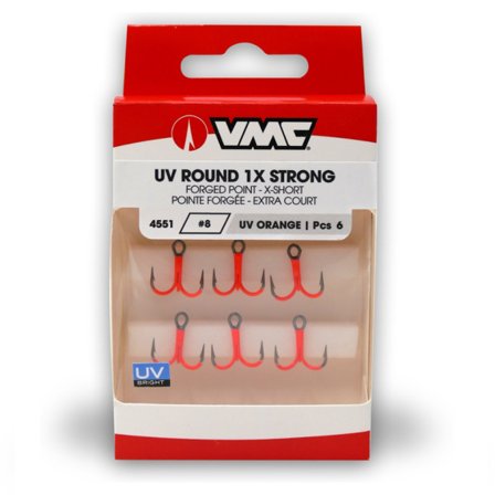 VMC 4551 UV Orange Round 1X Strong #3/0 (4-pack)