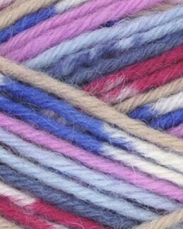 Garn Varm Rosa/blau multi