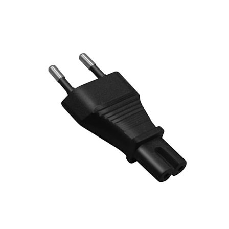 EU 2-pins til IEC320 C5/C7 Adapter, 2-pins Laptop Strømadapter Konverter EU4.0MM TIL C7