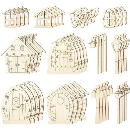 48/64 STK Miniatyr Fairy Door Alf House Gate 2 (48 STK) 2 (48 STK)