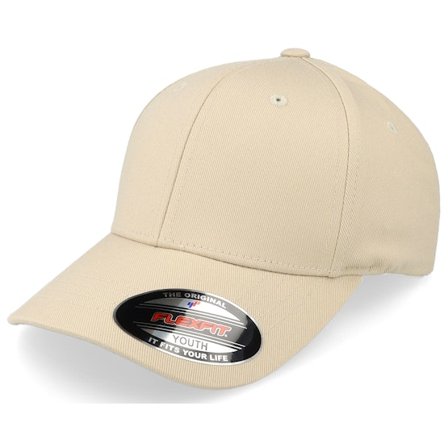 Flexfit - Beige flexfit Kasket - Kids Wooly Combed Stone Flexfit @ Hatstore