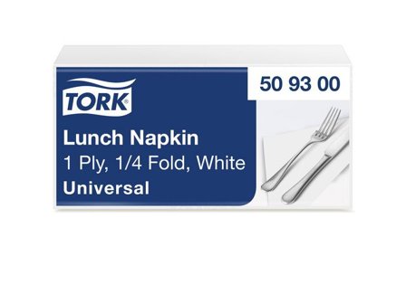 TORK Servett 1-lags 1/4-vikt vit 500/fp - Lyreco - Kök och servering - Servetter och dukar - Servett - 1-lagers