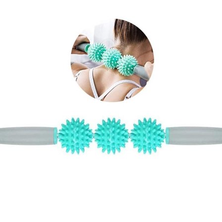 Tre roterende, spidse sportsmassagemuskelruller til at slappe af