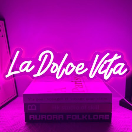 La Dolce Vita Neonskyltar för Väggdekor Personliga Neonskyltar för Bröllopsfest Födelsedagspresent Neonskyltar, Vackra LED Neonskyltar