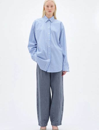 REMAIN Birger Christensen Oversize Shirt - Blue - 34