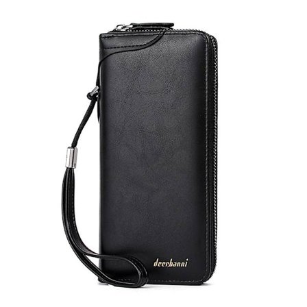 Miesten lompakko Vetoketjullinen lompakko MUSTA