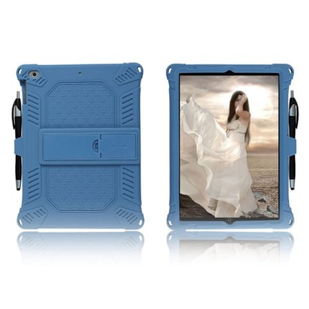 iPad (2018) hållbar silikon fodral - mörkblå