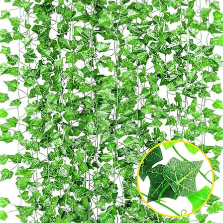 Kunstig Efeu Guirlande, Hængende Vinblade Guirlande Falsk Plante Til Bryllupsfest Havevæg Dekoration Grøn